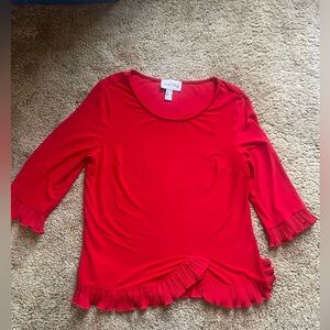 Joseph Ribkoff Women’s Size 14 Stretchy Blouse Cherry Red 3/4 Sleeve Office